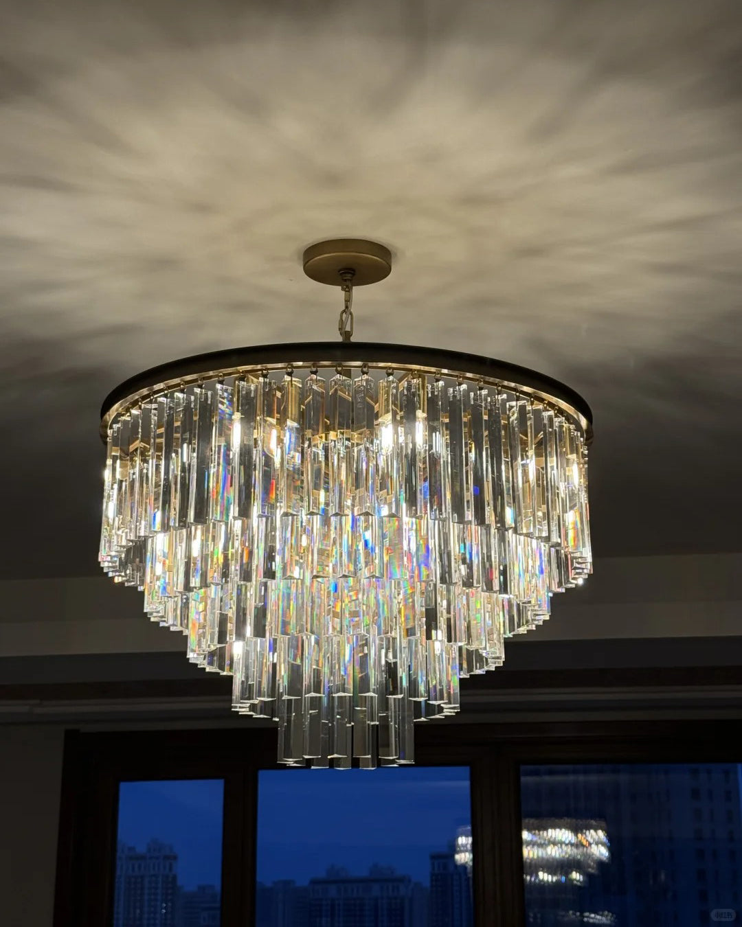 WOMO Tiered Crystal Prism Chandelier-WM2790