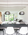 WOMO Silver Fluted Dome Pendant Light-WM2660 thumbnail