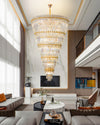 WOMO Tiered Tapered Gold Crystal Chandelier-WM2533 thumbnail