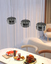 WOMO Black Glass Drum Pendant Light-WM2592 thumbnail