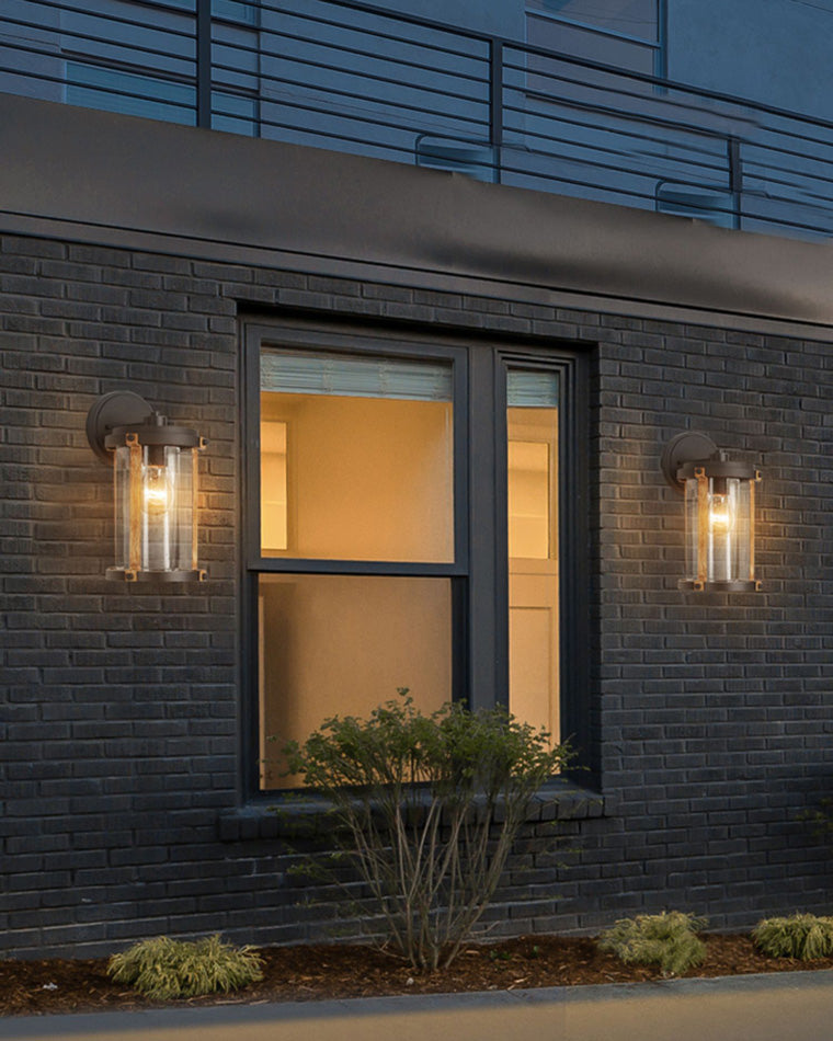 WOMO Rustic Seeded Glass Outdoor Sconce-WM9146