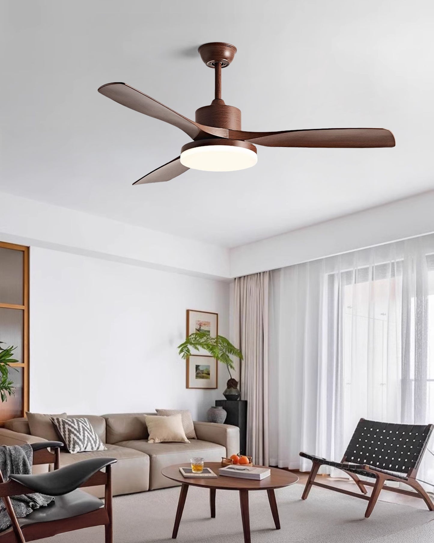 WOMO 42" Wood-look Ceiling Fan Lamp - WM5154