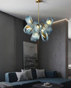 WOMO Peacock Blue Art Glass Chandelier-WM2213b thumbnail