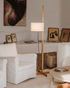 WOMO Wood Fabric Shaded Floor Lamp-WM7101 thumbnail