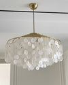 WOMO Tiered Capiz Round Chandelier-WM2346 thumbnail