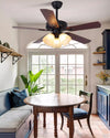 WOMO Vintage Glass Ceiling Fan Chandelier-WM5121 thumbnail