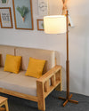 WOMO Wood Fabric Shaded Floor Lamp-WM7101 thumbnail