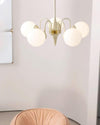 WOMO White Glass Globe Arm Chandelier-WM2624 thumbnail