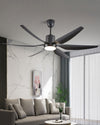 WOMO 5 Black Blade Large Ceiling Fan Lamp-WM5042 thumbnail