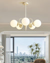 WOMO White Glass Globe Arm Chandelier-WM2624 thumbnail
