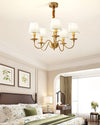WOMO Gold Fabric Shaded Chandelier-WM2951 thumbnail