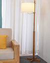 WOMO Wood Fabric Shaded Floor Lamp-WM7101 thumbnail