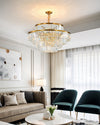 WOMO Tiered Gold Crystal Prism Chandelier-WM2653 thumbnail