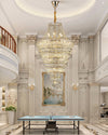 WOMO Oversized Gold Crystal Chandelier-WM2379 thumbnail
