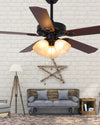 WOMO Vintage Glass Ceiling Fan Chandelier-WM5121 thumbnail