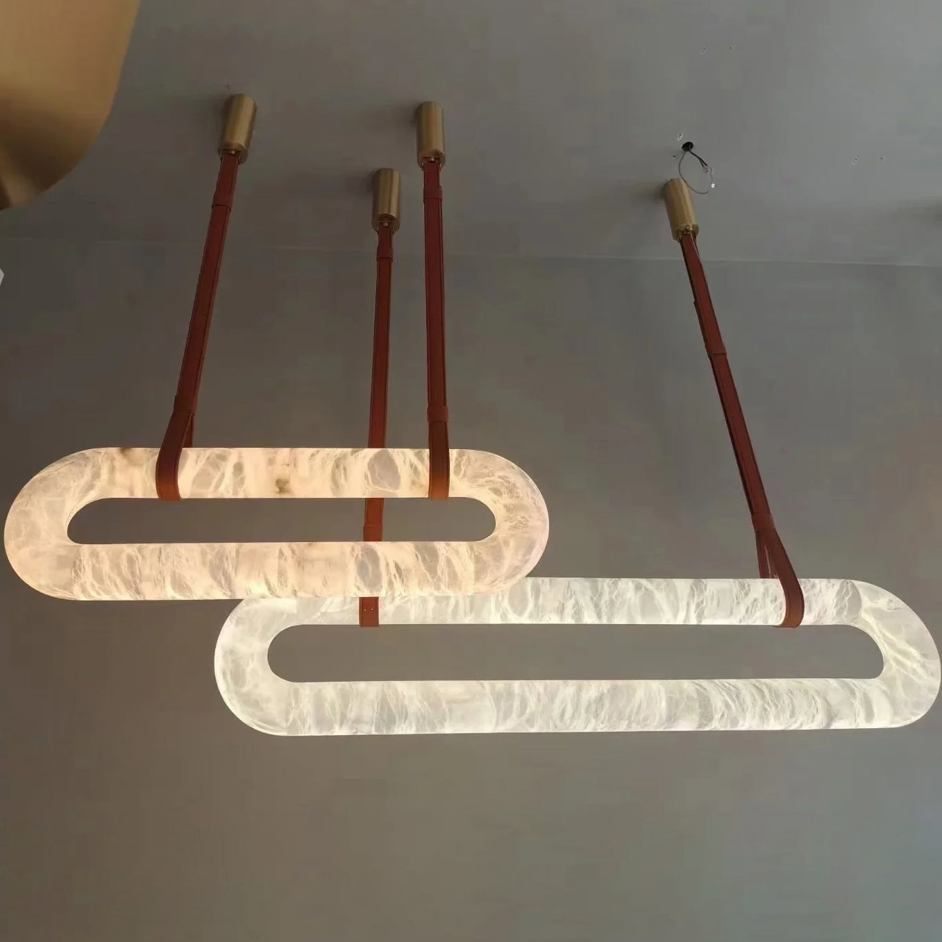 WOMO Oval Alabaster Chandelier-WM2872