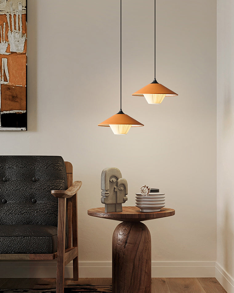 WOMO Leather Cone Pendant Light-WM2952