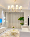WOMO Gold Fabric Shaded Chandelier-WM2951 thumbnail