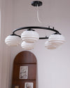 WOMO Fluted Glass Globe Round Chandelier-WM2767 thumbnail