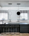 WOMO Staggered Black Ring Pendant Light-WM2609 thumbnail
