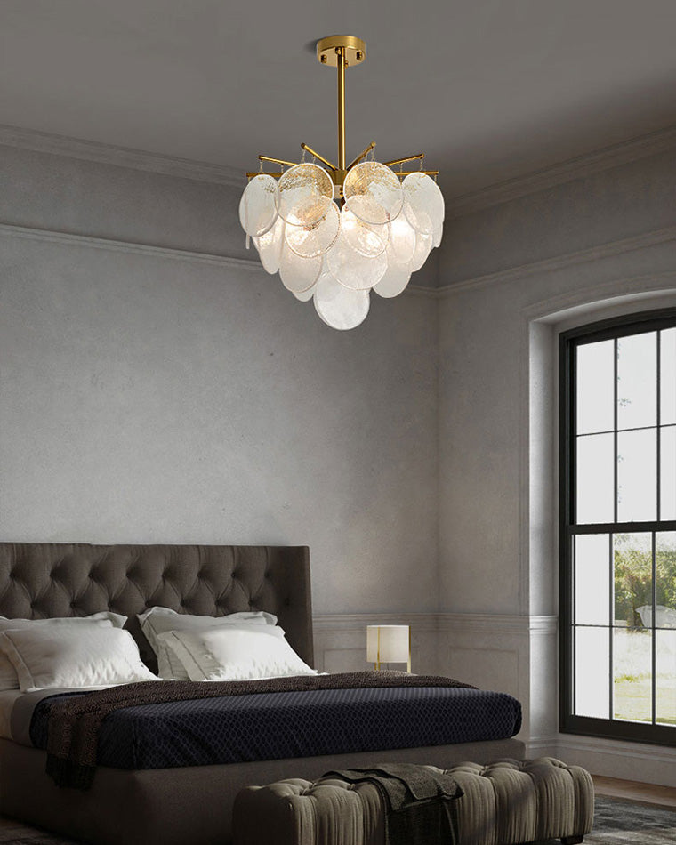 WOMO Tiered Textured Glass Cloud Chandelier-WM2005