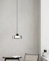 WOMO Black Glass Drum Pendant Light-WM2787 thumbnail