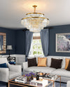 WOMO Tiered Gold Crystal Prism Chandelier-WM2653 thumbnail