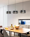 WOMO Black Glass Drum Pendant Light-WM2592 thumbnail