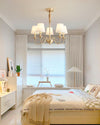 WOMO Gold Fabric Shaded Chandelier-WM2951 thumbnail