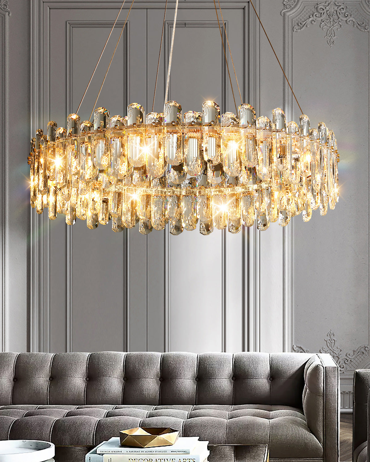WOMO Crystal Round Chandelier-WM2406