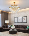 WOMO Tiered Gold Crystal Prism Chandelier-WM2653 thumbnail