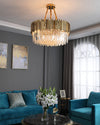 WOMO Gold Round Crystal Prism Chandelier-WM2185a thumbnail