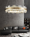WOMO Gold Alabaster Round Chandelier-WM2394 thumbnail