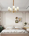 WOMO Gold Fabric Shaded Chandelier-WM2951 thumbnail