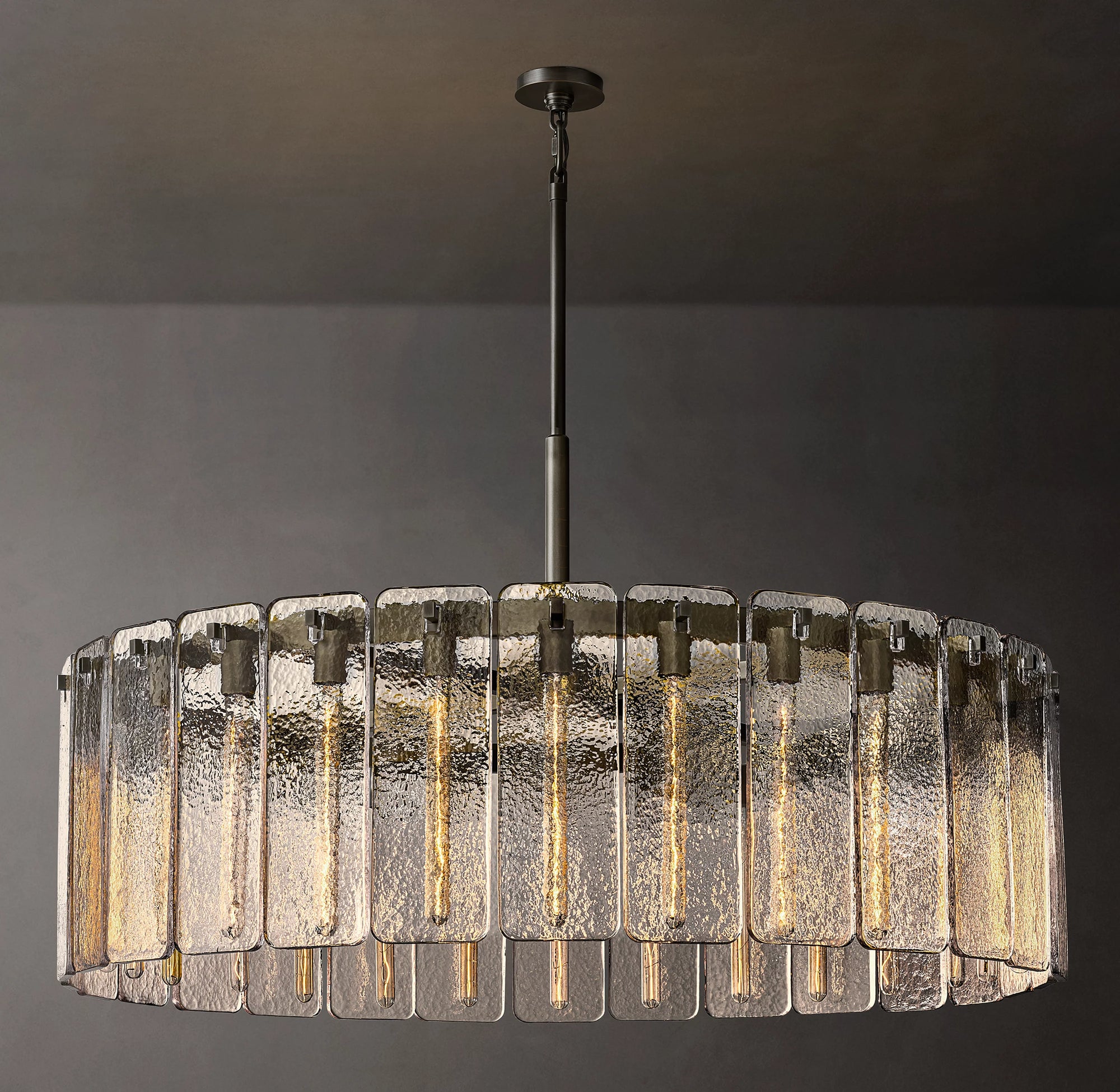 WOMO Textured Glass Round Chandelier - Calamette