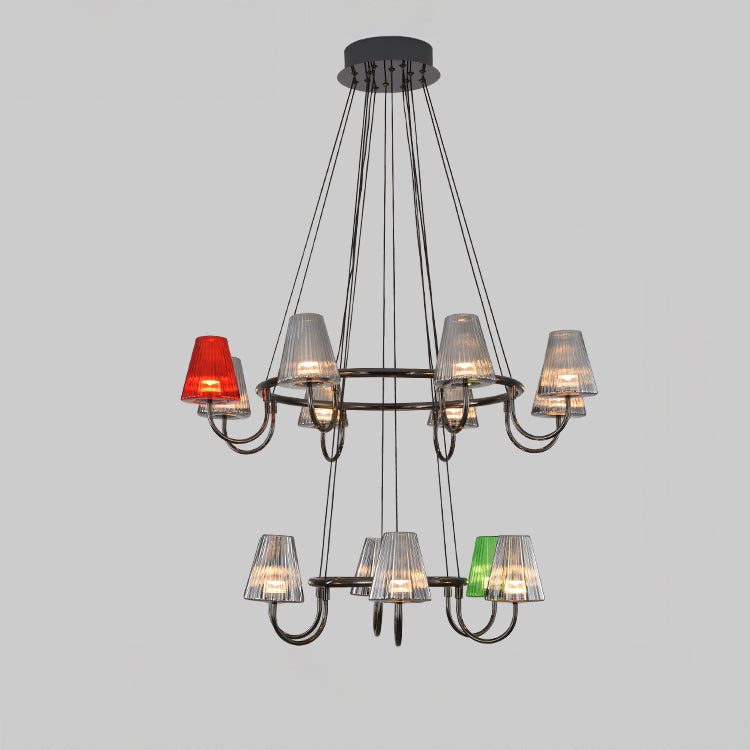 WOMO Colorful Glass Shaded Chandelier-WM3019