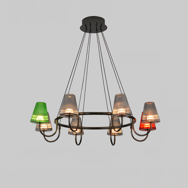 WOMO Colorful Glass Shaded Chandelier-WM3019