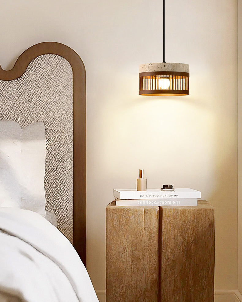 WOMO Cylinder Travertine Pendant Light-WM3100