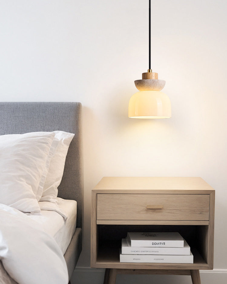 WOMO Travertine Glass Globe Pendant Light - WM3105
