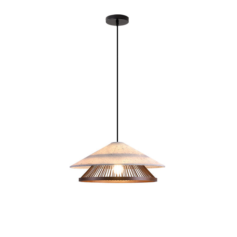 WOMO Rice Paper and Bamboo Cone Pendant Light - WM3118