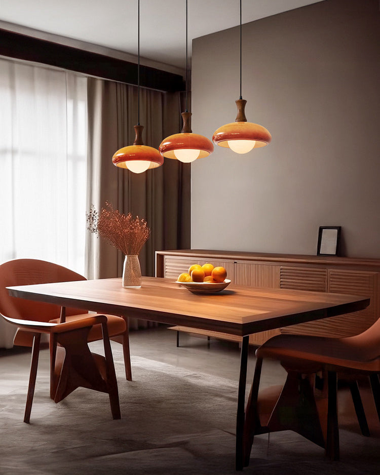 WOMO Orange Glass Dome Pendant Light - WM3137