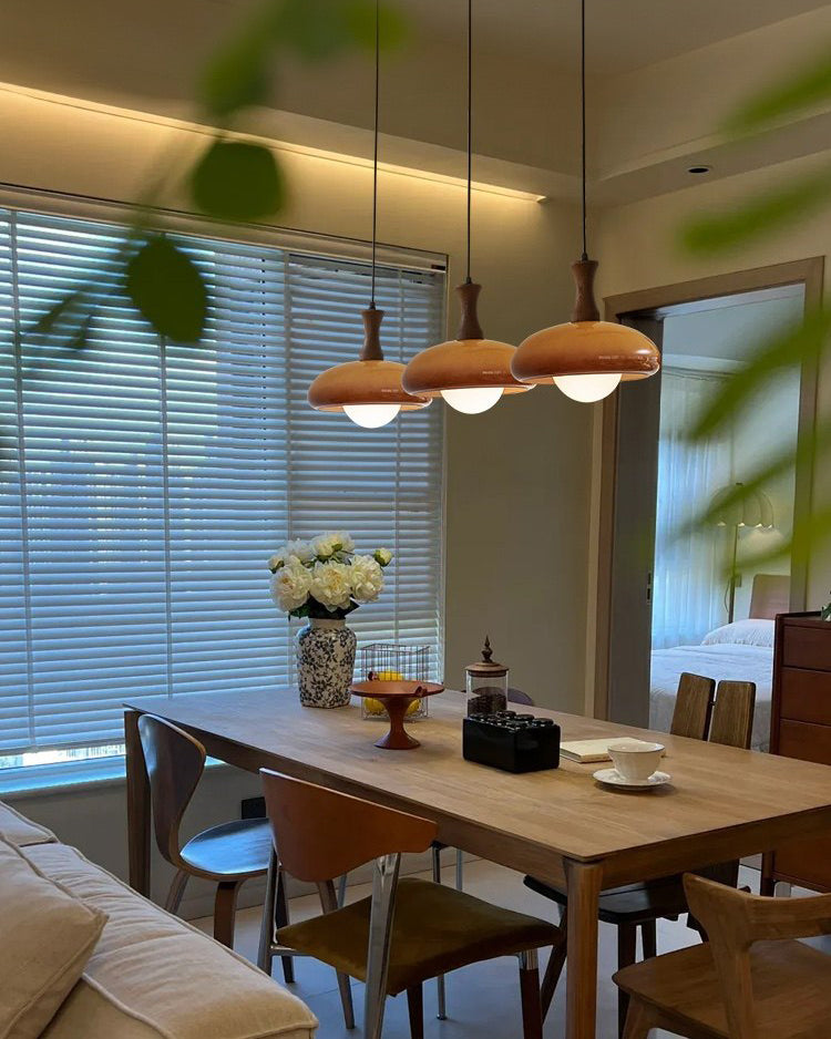 WOMO Orange Glass Dome Pendant Light - WM3137
