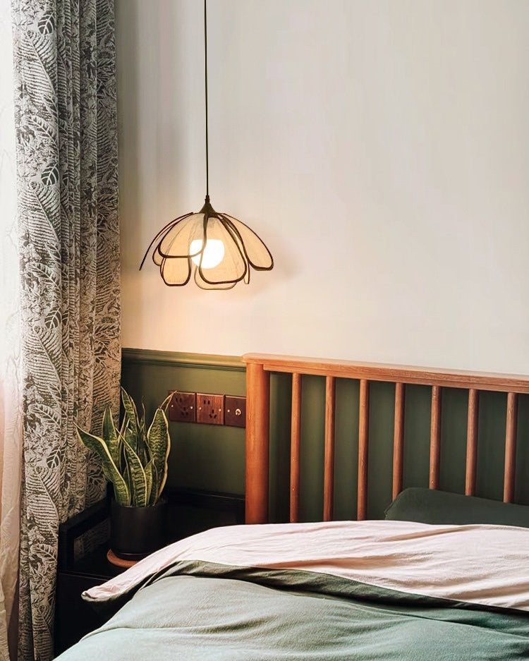 WOMO Flower Shape Fabric Pendant Light-WM3151