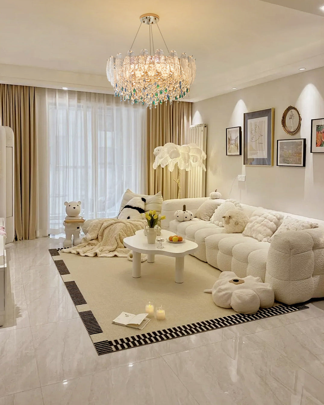 WOMO Glass Feather Shaped Chandeliers-WM3155