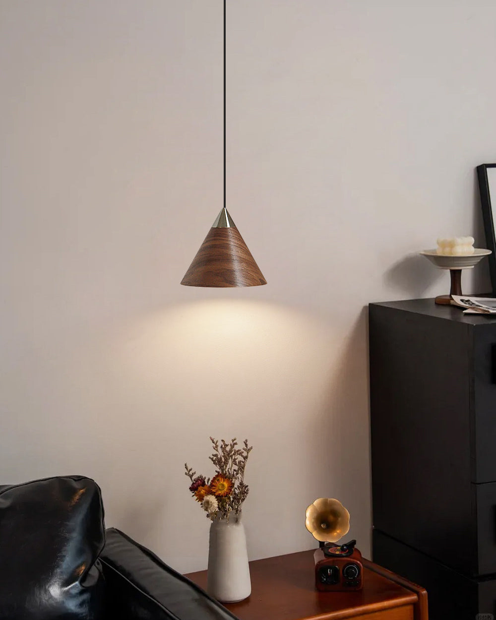 WOMO Walnut Cone Pendant Light-WM3167