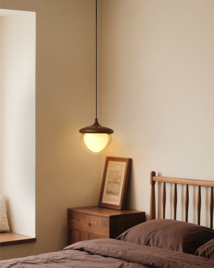 WOMO Walnut Glass Pinecone Pendant Light-WM3181