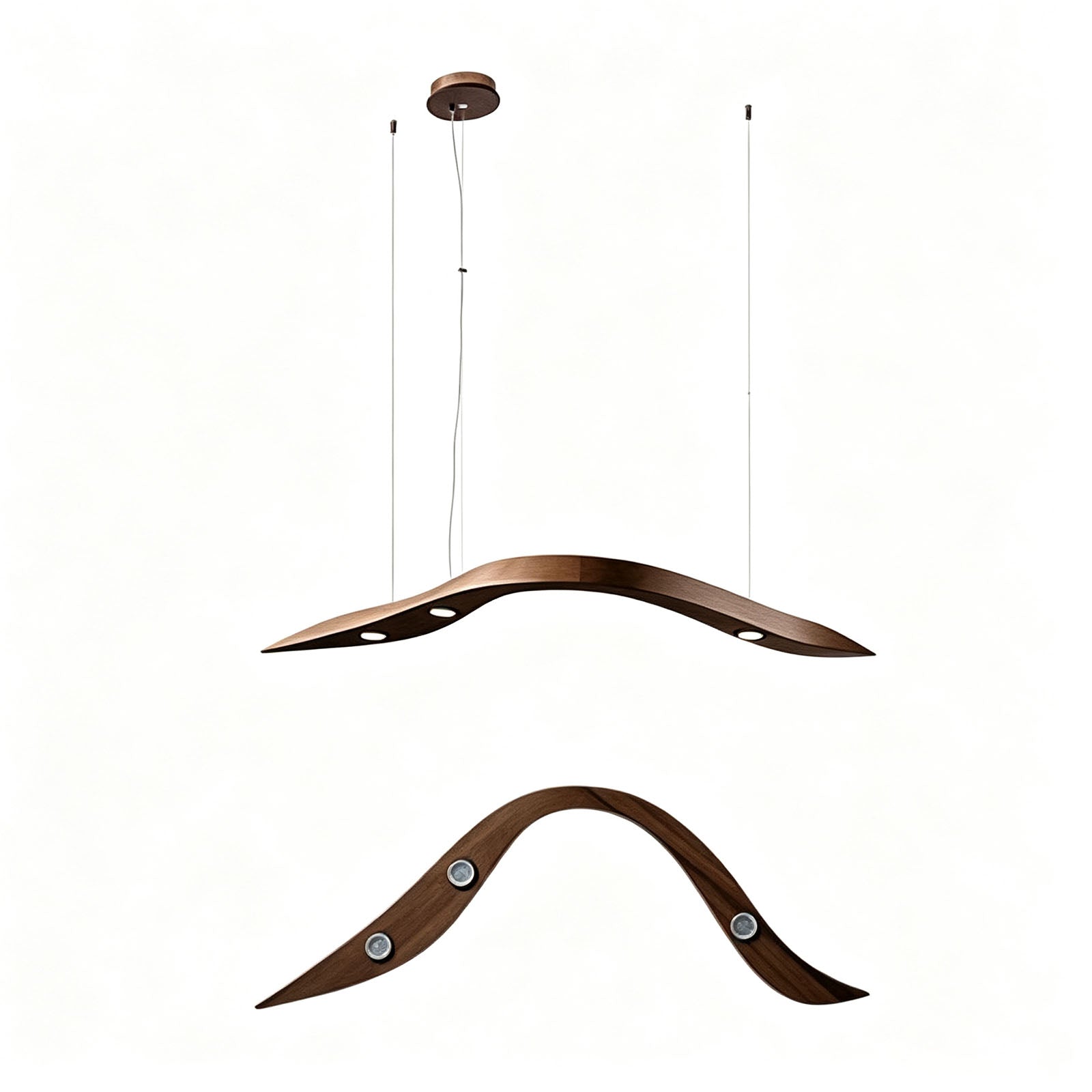 WOMO Wood Wave Linear Pendant Light-WM3264
