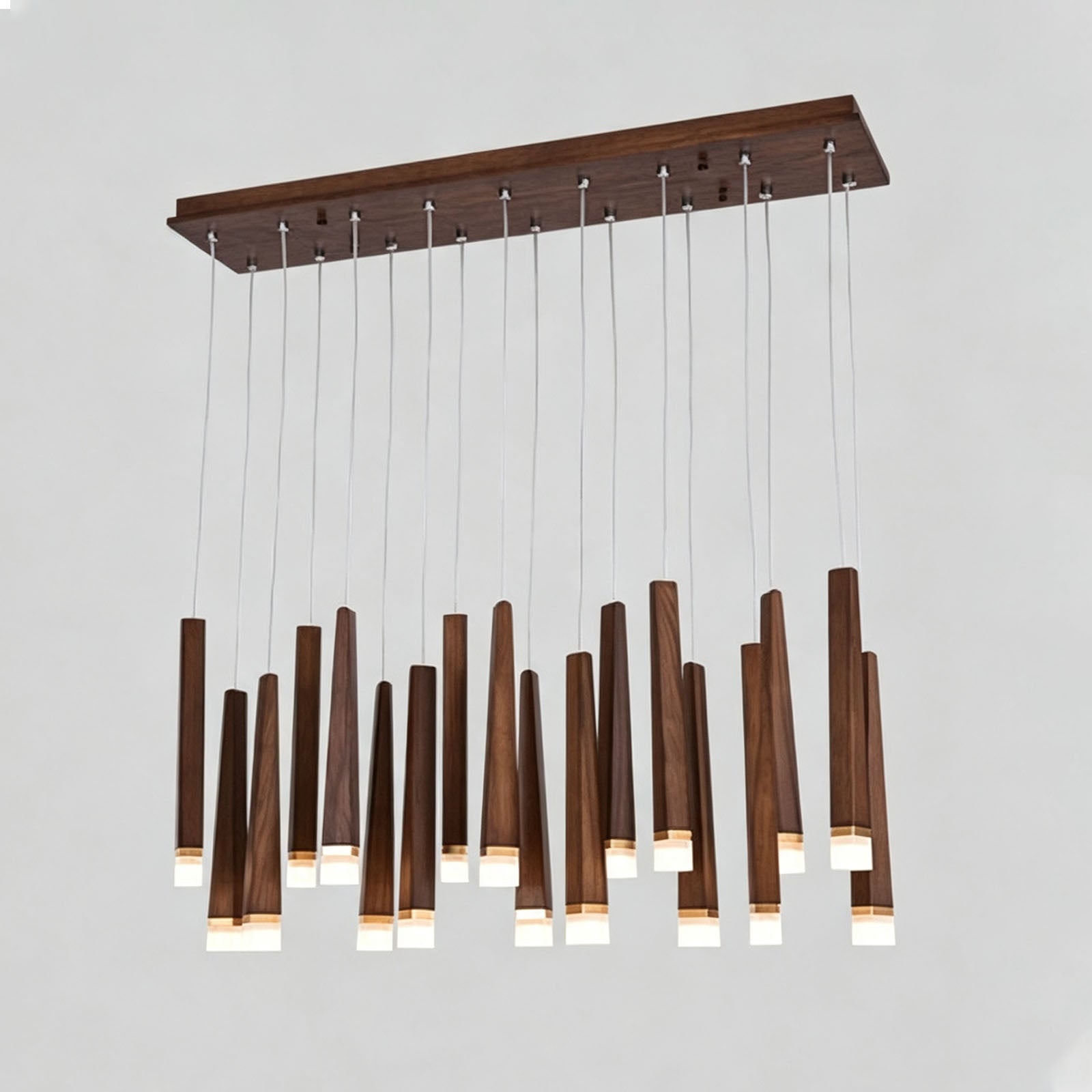 WOMO Cascading Multi‑Light Solid Wood Chandelier-WM3276