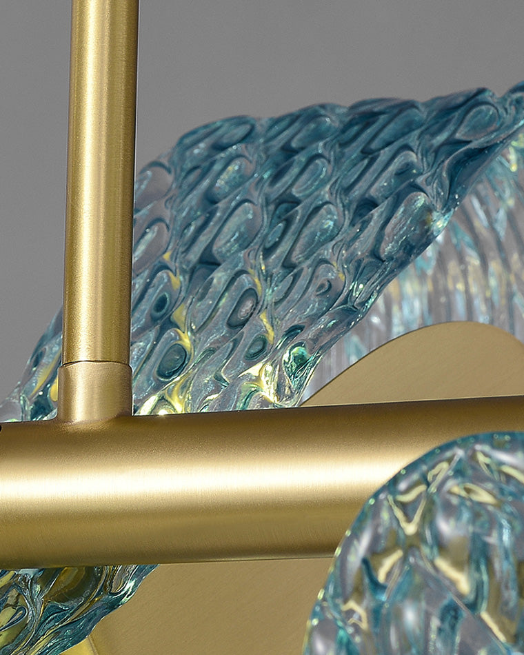 WOMO Peacock Blue Art Glass Chandelier-WM2213