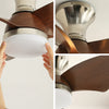 WOMO Small Silver Low Profile Ceiling Fan Lamp - WM5150 thumbnail